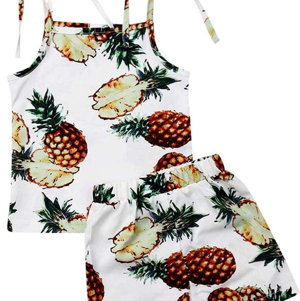 Pineapple two-piece romper set